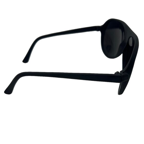 Vintage Aviator Sunglasses Black Plastic Retro 90's UV Protection Gray Lenses - Picture 3 of 8